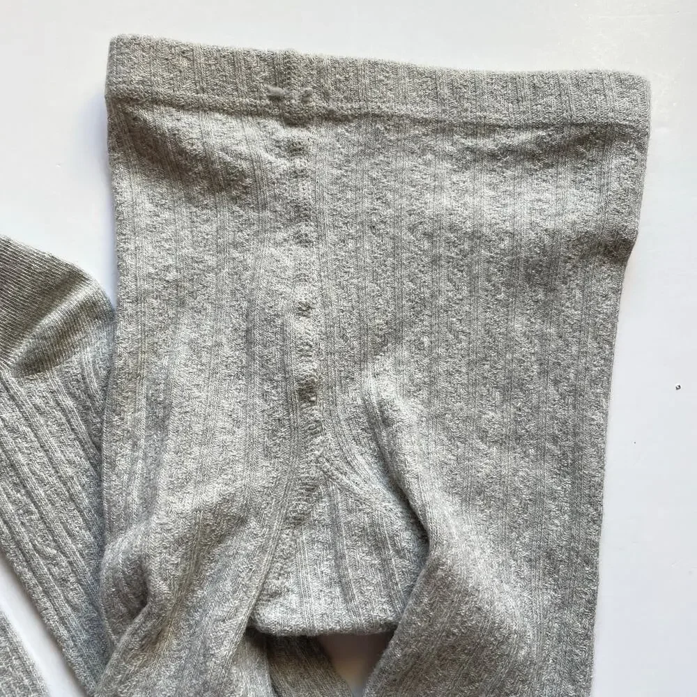 Girls Gray Cable Knit Tights Size 4-6 - Excellent!